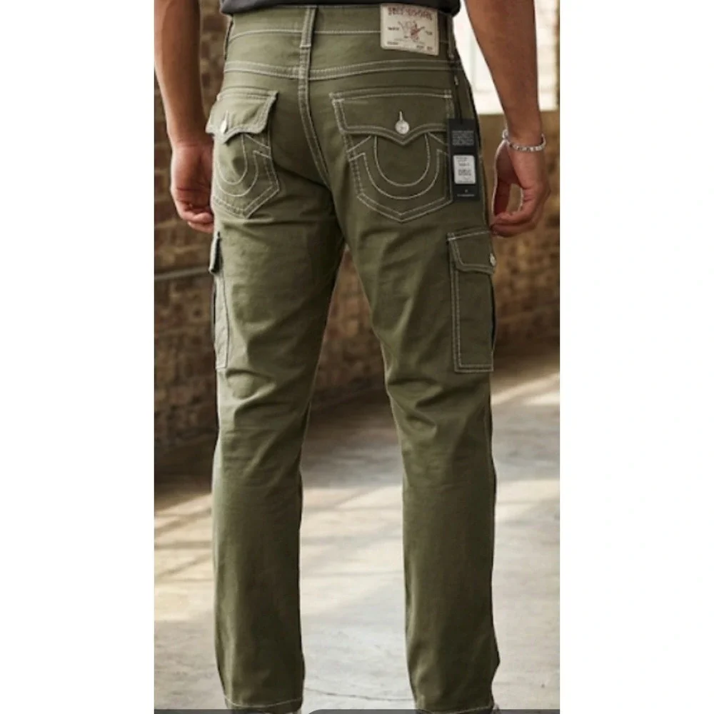 True Religion Cargo Pants Mens Size 36x32 Green Kalamata  Streetwear Stile108335
